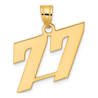14K Yellow Gold Number 77 Pendant
