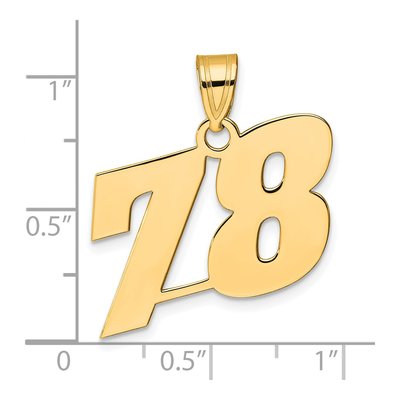 14K Yellow Gold Number 78 Pendant – view 5