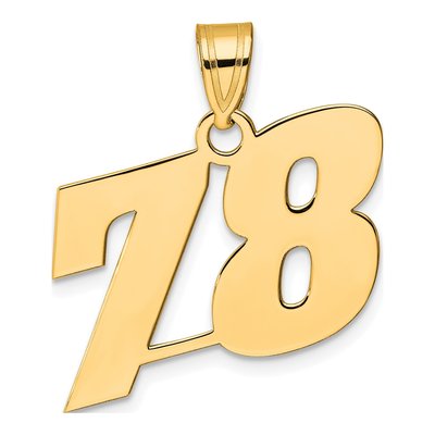 14K Yellow Gold Number 78 Pendant