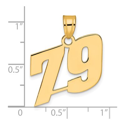 14K Yellow Gold Number 79 Pendant – view 5