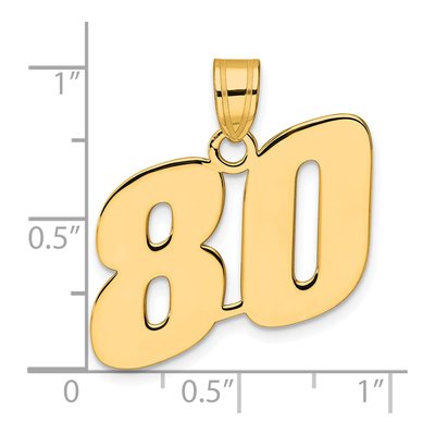 14K Yellow Gold Number 80 Pendant – view 5