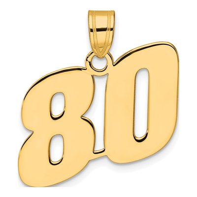 14K Yellow Gold Number 80 Pendant