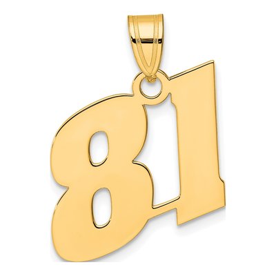 14K Yellow Gold Number 81 Pendant