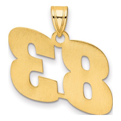 14K Yellow Gold Block Number 83 Pendant – view 4