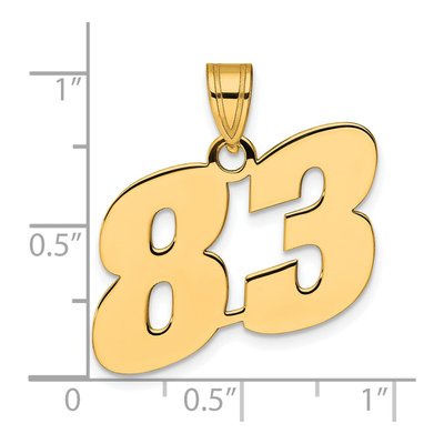 14K Yellow Gold Block Number 83 Pendant – view 5