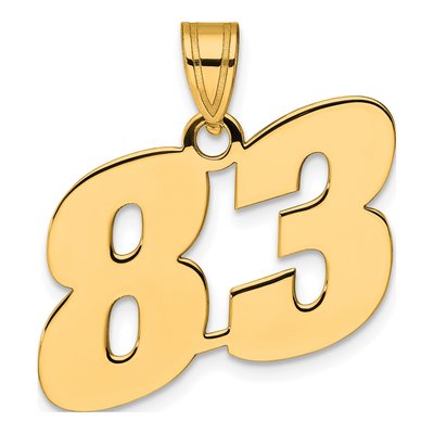 14K Yellow Gold Block Number 83 Pendant