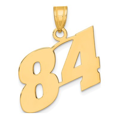 14K Yellow Gold Number 84 Pendant