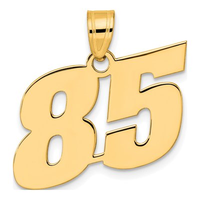 14K Yellow Gold Block Number 85 Pendant