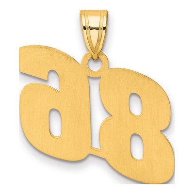 14K Yellow Gold Block Number 86 Pendant – view 4