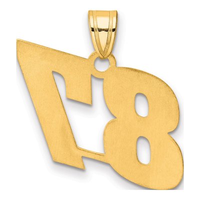 14K Yellow Gold Block Number 87 Pendant – view 4
