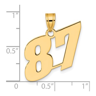 14K Yellow Gold Block Number 87 Pendant – view 5