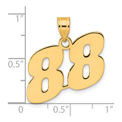 14K Yellow Gold Number 88 Pendant – view 5