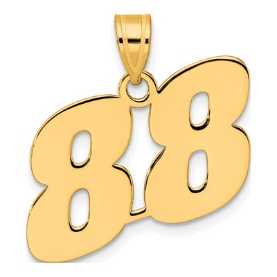 14K Yellow Gold Number 88 Pendant