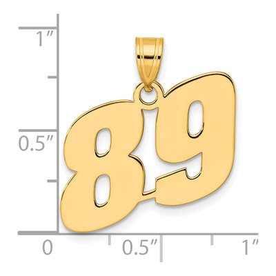 14K Yellow Gold Block Number 89 Pendant – view 5