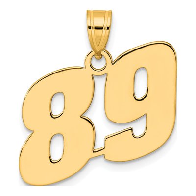 14K Yellow Gold Block Number 89 Pendant