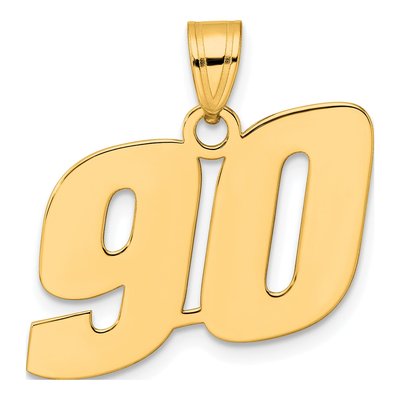 14K Yellow Gold Number 90 Pendant