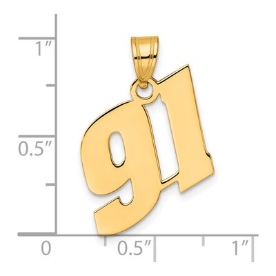 14K Yellow Gold Number 91 Pendant – view 5