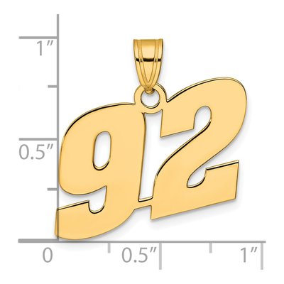 14K Yellow Gold Number 92 Pendant – view 5