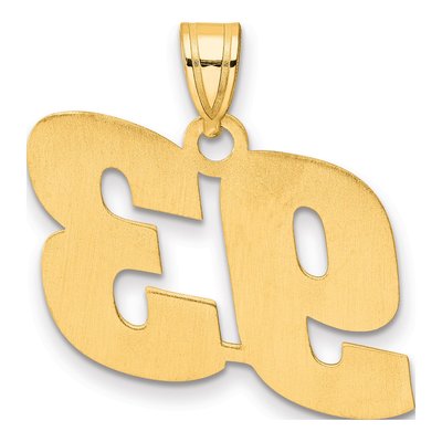 14K Yellow Gold Number 93 Pendant – view 4