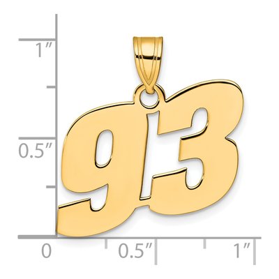 14K Yellow Gold Number 93 Pendant – view 5