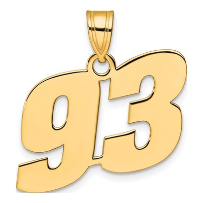 14K Yellow Gold Number 93 Pendant