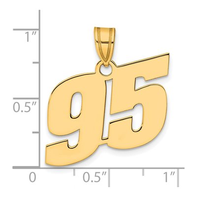14K Yellow Gold Number 95 Pendant – view 5