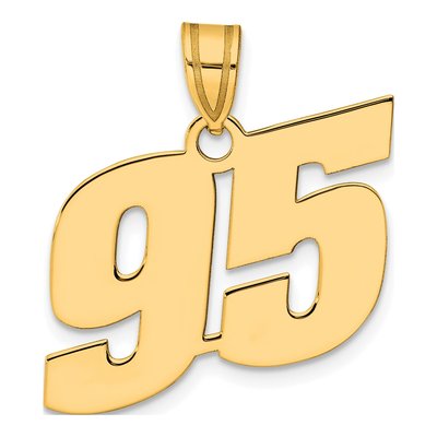 14K Yellow Gold Number 95 Pendant