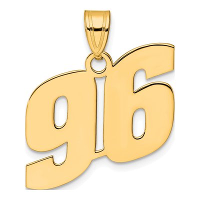 14K Yellow Gold Number 96 Pendant