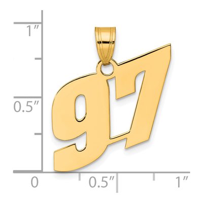 14K Yellow Gold Number 97 Pendant – view 5