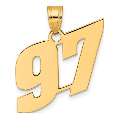 14K Yellow Gold Number 97 Pendant