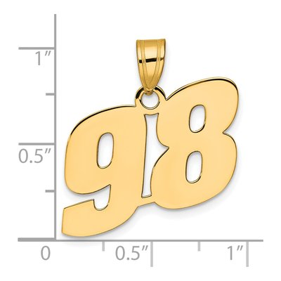 14K Yellow Gold Number 98 Pendant – view 5