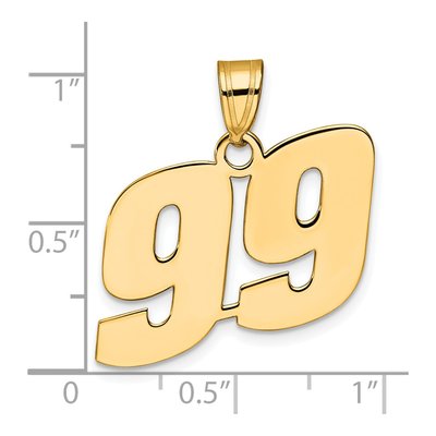 14K Yellow Gold Number 99 Pendant – view 5
