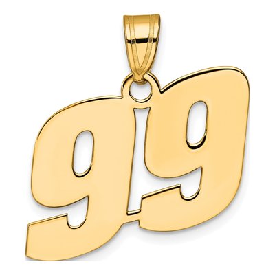 14K Yellow Gold Number 99 Pendant