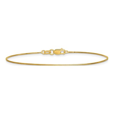 14K Yellow Gold Box Chain Bracelet, 7 in – view 5