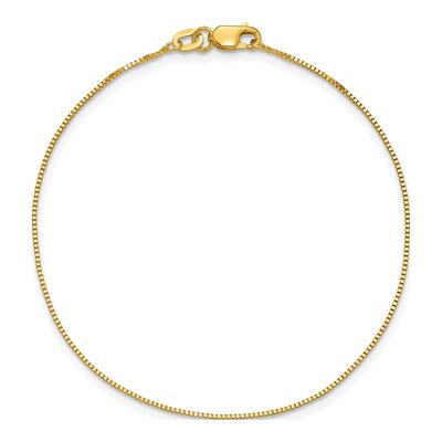 14K Yellow Gold Box Chain Bracelet, 7 in – view 6