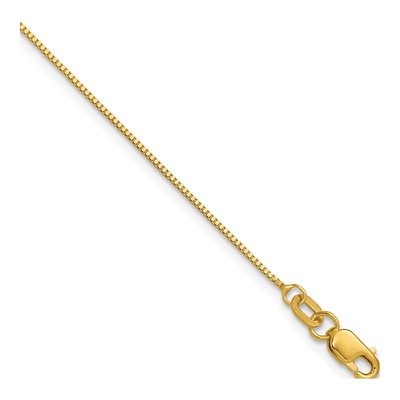 14K Yellow Gold Box Chain Bracelet, 7 in