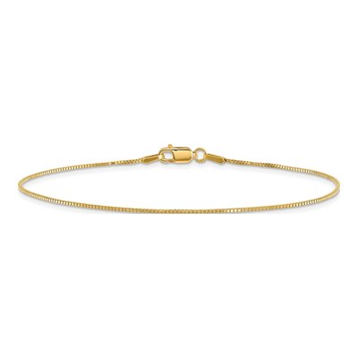 14K Yellow Gold 0.95mm Box Chain Bracelet – view 4