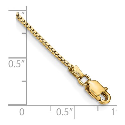 14K Yellow Gold 0.95mm Box Chain Bracelet – view 5