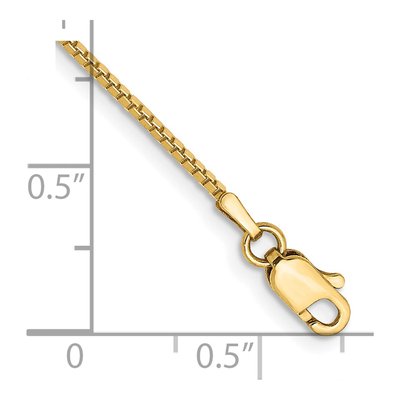 14K Yellow Gold Box Chain Bracelet, 7 in – view 3