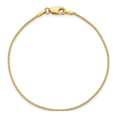 14K Yellow Gold Box Chain Bracelet, 7 in – view 5