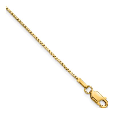 14K Yellow Gold Box Chain Bracelet, 7 in