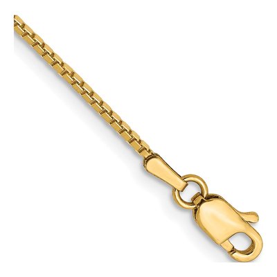 14K Yellow Gold 1.05mm Box Chain Bracelet
