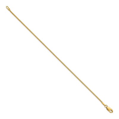 14K Yellow Gold 1.3mm Box Chain Bracelet – view 3