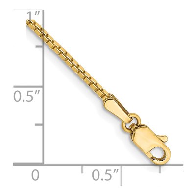 14K Yellow Gold 1.3mm Box Chain Bracelet – view 4