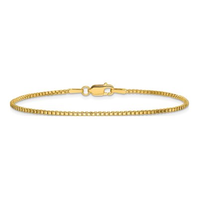 14K Yellow Gold 1.5mm Box Chain Bracelet – view 4