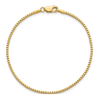 14K Yellow Gold 1.5mm Box Chain Bracelet – view 5