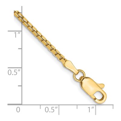 14K Yellow Gold 1.9mm 7-inch Box Chain Bracelet – view 2