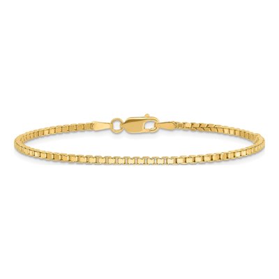 14K Yellow Gold 1.9mm Box Chain Bracelet – view 2