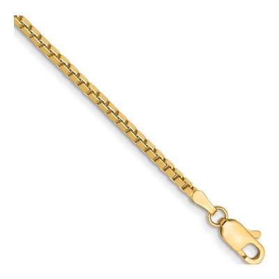 14K Yellow Gold 1.9mm Box Chain Bracelet
