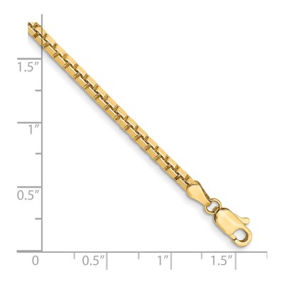 14K Yellow Gold 2.5mm Box Chain Bracelet – view 2